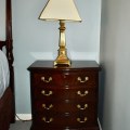 F23. Drexel Heritage Heirloom Collection four-drawer mahogany bachelor chests/nighstands. 29.5"h x 28"w x 17.5"d 